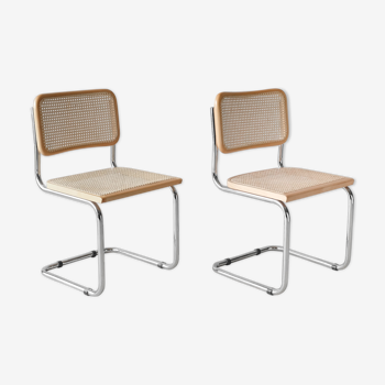Pair of cesca chairs B32 by Marcel Breuer