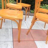 Suite of five bistro chairs feet with hoops / vintage 50s-60s