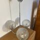 70s glass globe and metal pendant light