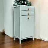 Commode de salle de bain vintage vert grisé