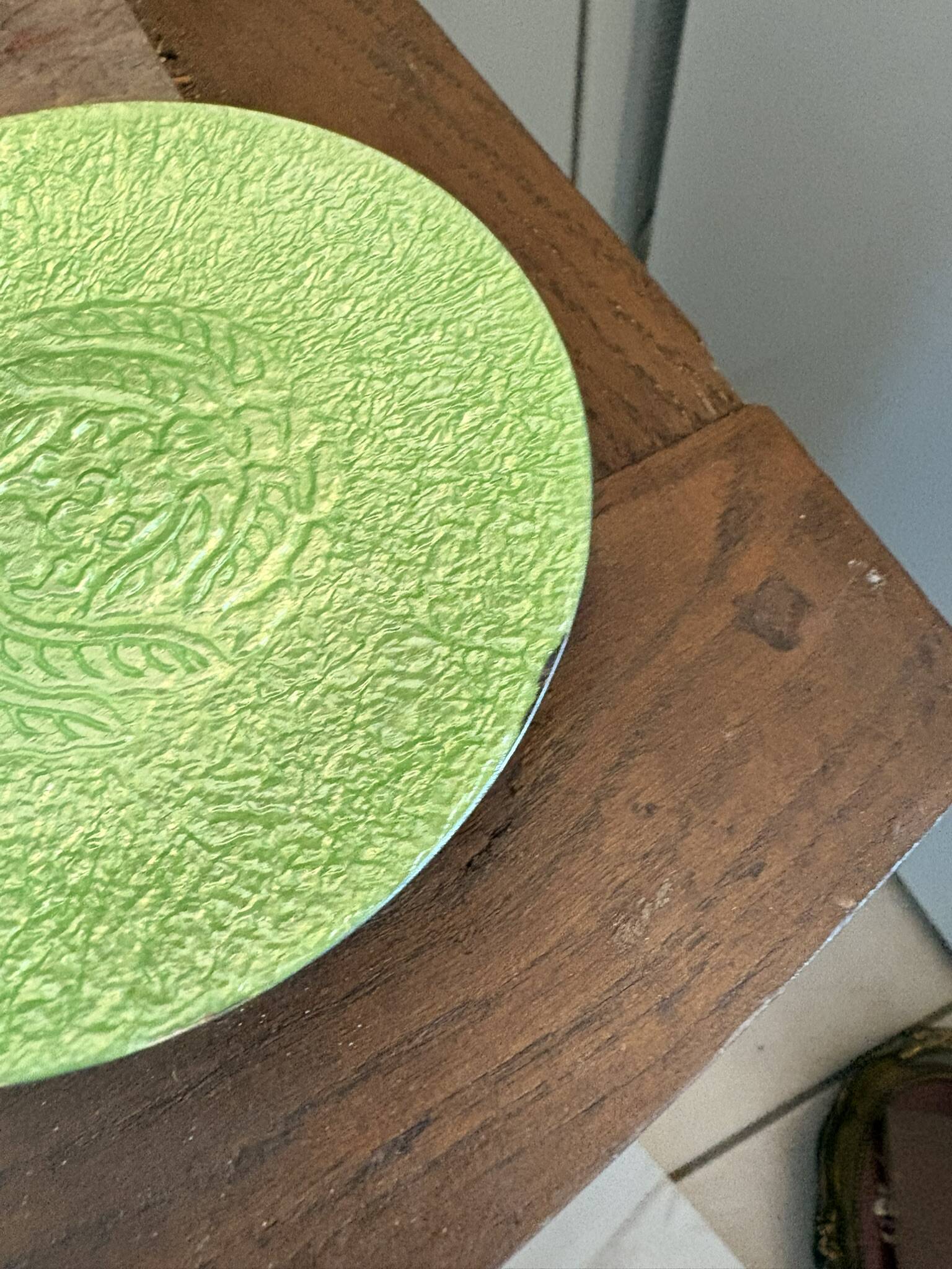 Japanese Green Cup Saucer Underplate ANDOI CLOISONNE CLOISON