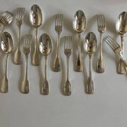 Couverts modernistes en métal argenté 6 + 6 + 6
