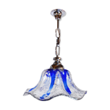 Flower chandelier Murano Mazzega, blue glass, Italy, 1970