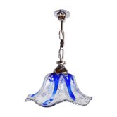 Lustre fleur Murano Mazzega verre bleu Italie 1970