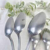 Set of 7 Vintage Silver Aluminum Nickel Soup Spoons