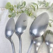 Ensemble de 7 cuillères à soupe vintage argenté Aluminonickel