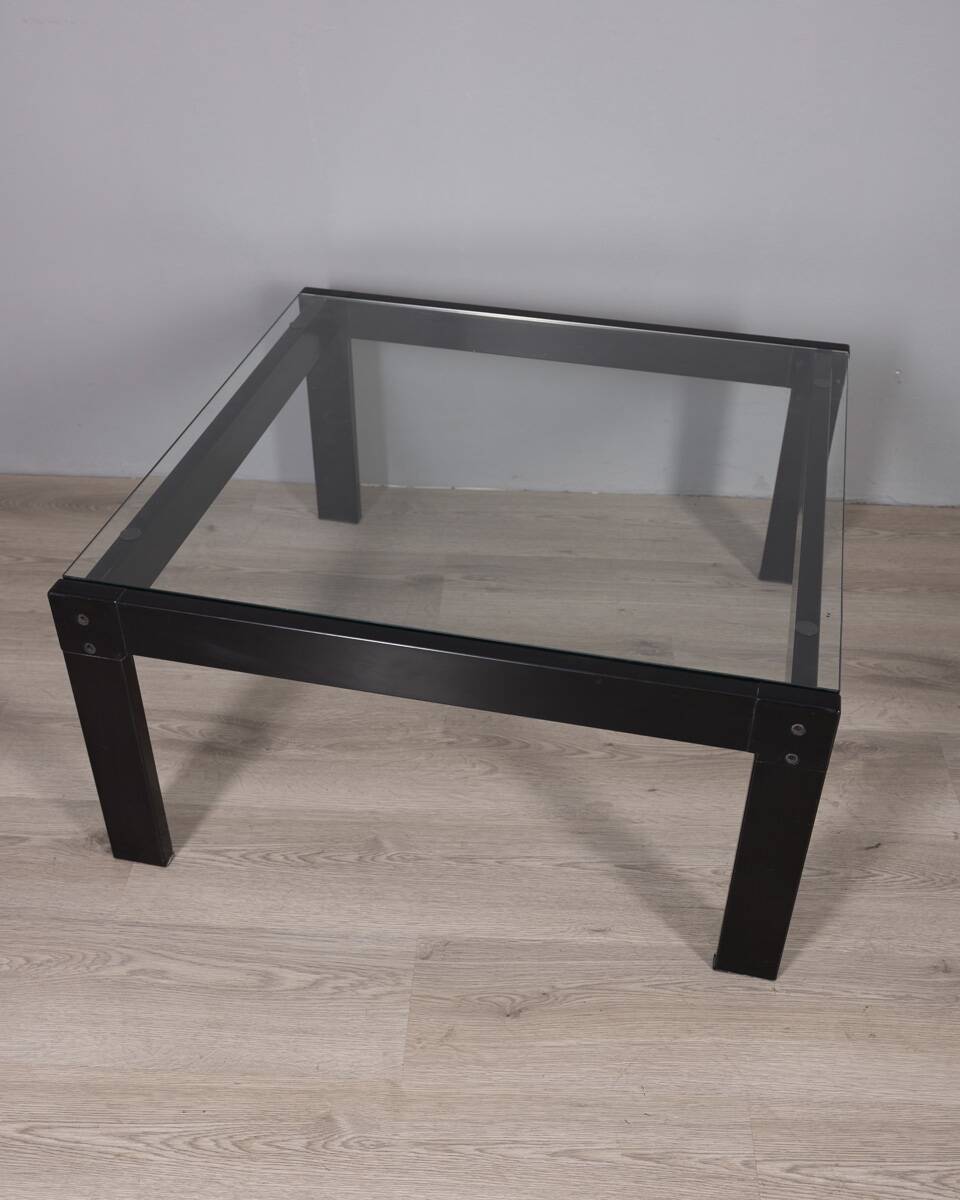 Vintage glass coffee table !sanmarco model by gae aulenti for zanotta, 1970