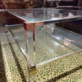 Glass and plexiglass coffee table 1960