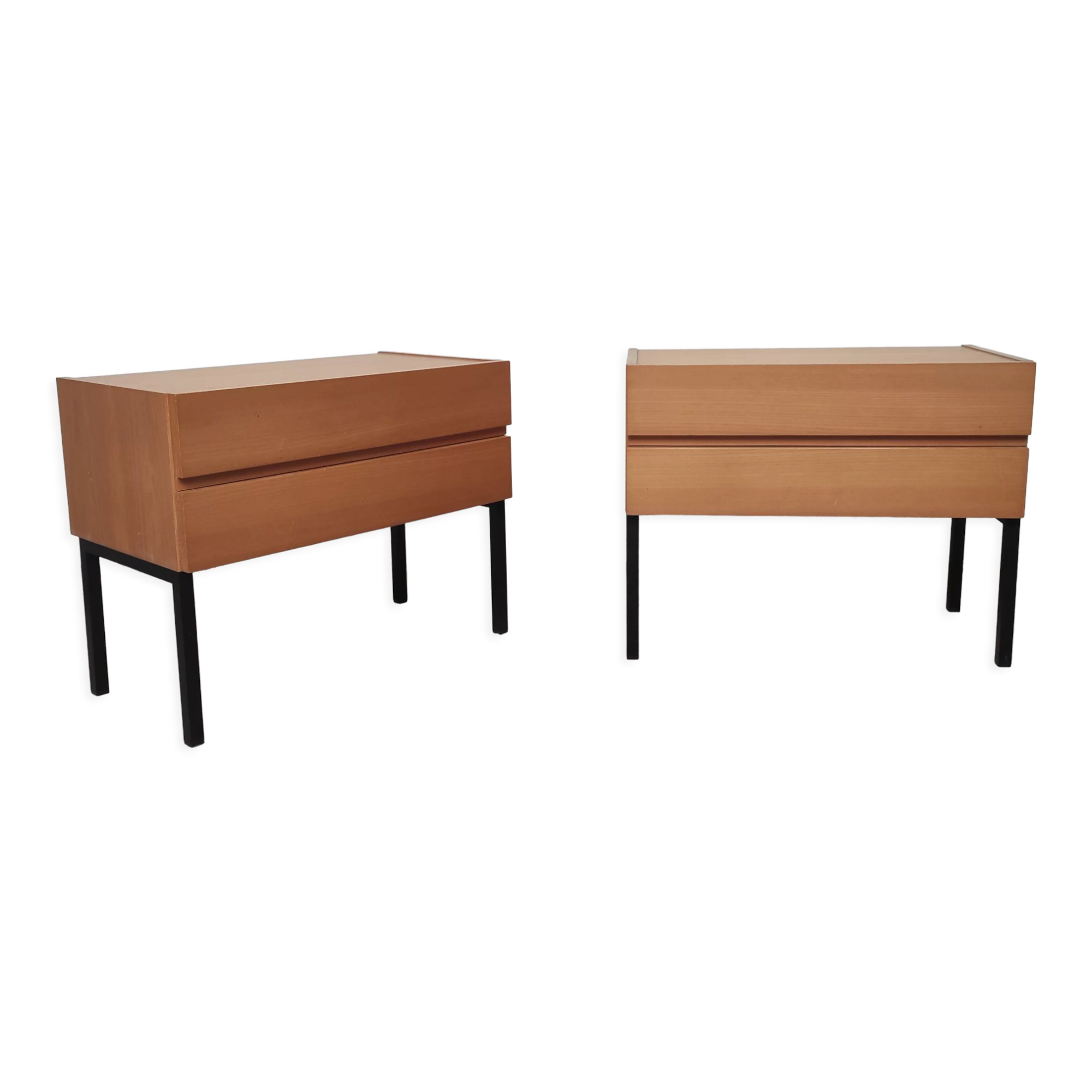 Pair of bedside feet metal, 1960