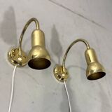 Brass flexible wall lamps, set of 2, 1960’s