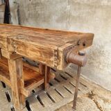 Antique workbench oak, beech side table