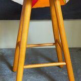 Vintage blond wooden stool