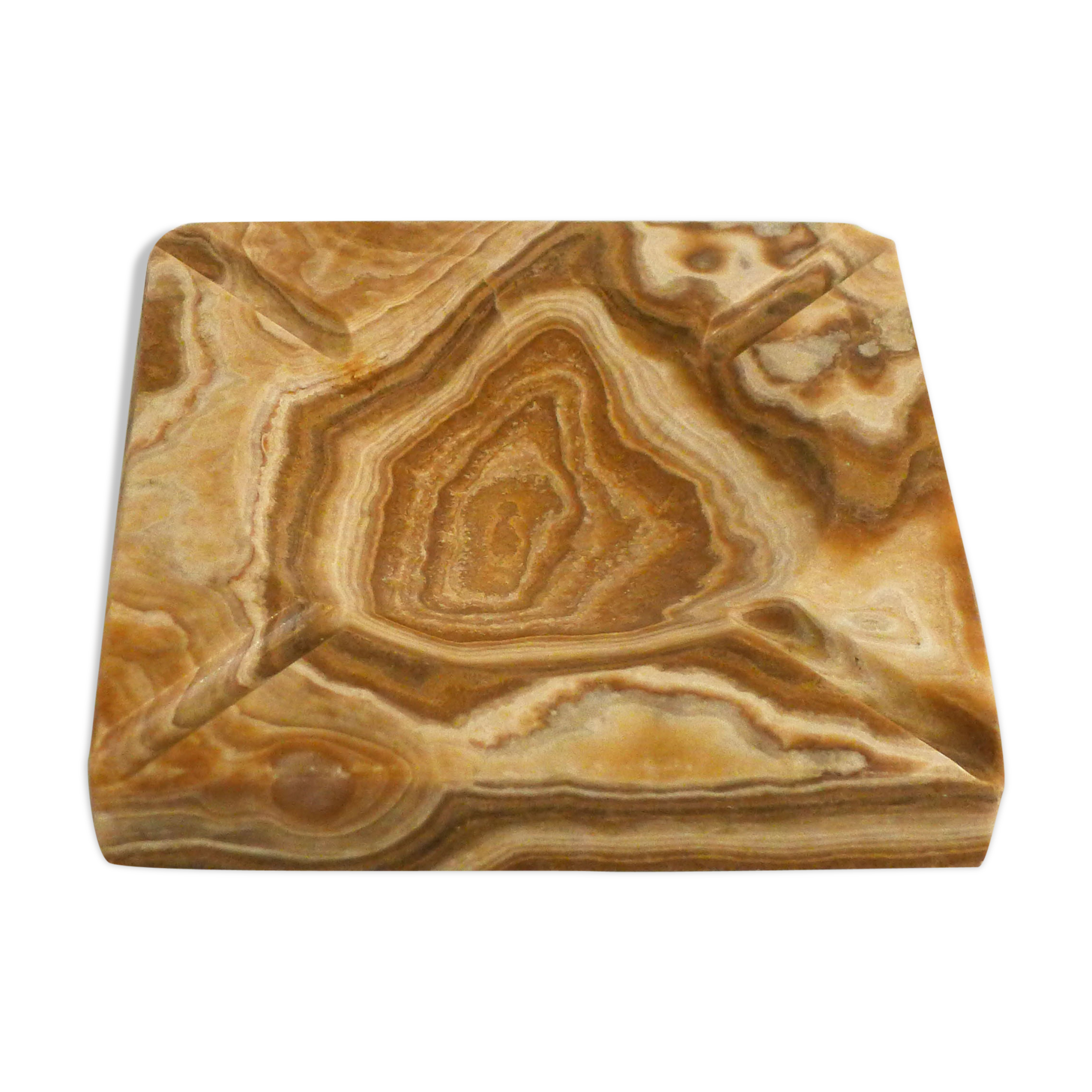 Veined onyx marble ashtray