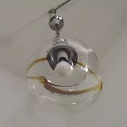 Suspension en verre de Murano ambré dans le goût de Mazzega