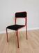 Set of 4 1970s Red & Black Metal Chair: Space Age Stackable Dining Chair