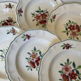 6 old soup plates, Sarreguemines, Amazona model, 1910