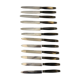 Lot de 12 couteaux en bakélite foncée années 60-70