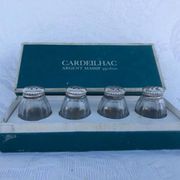 Vintage Cardeilhac/Christofle Crystal Salt & Pepper Cellars: 950 Silver Lid