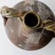 18th-century antique terracotta amphora, Italian ceramic with twisted handles.