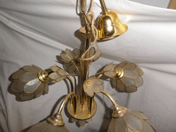 lustre fleurs de lotus en nacre