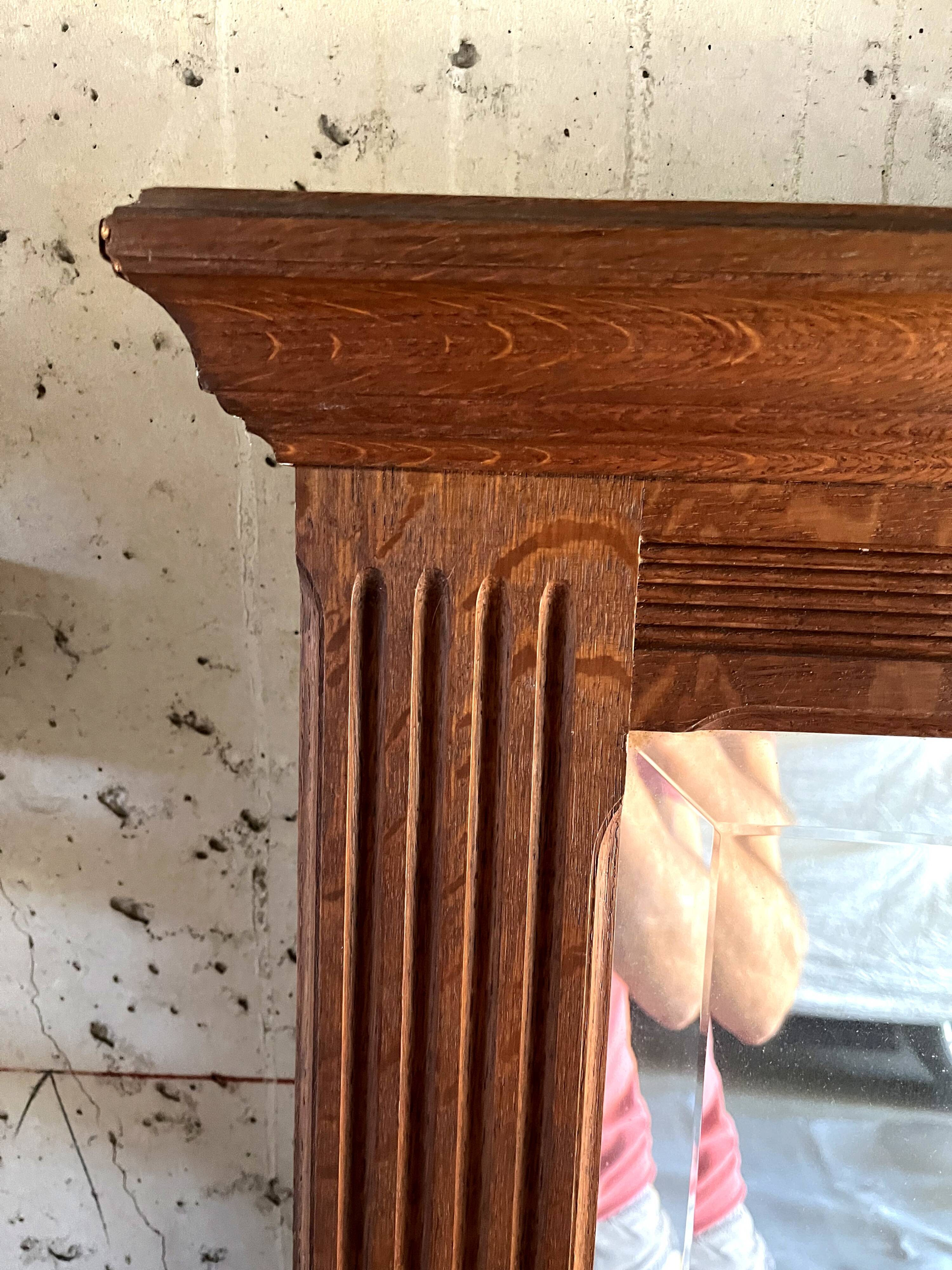 Antique wooden fireplace surround - late 19th / early 20th century