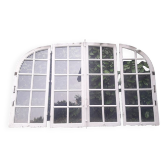 Glass window h146xl227 in arched oak