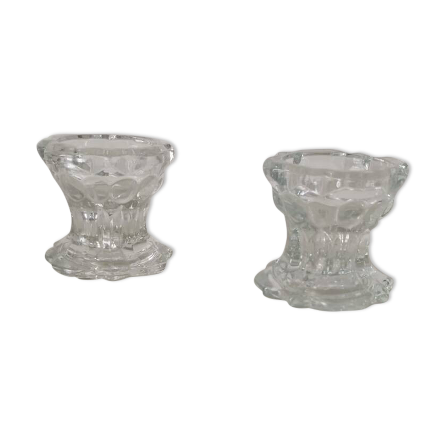 2 Reims glass candle holders