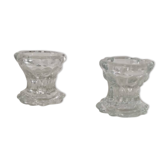 2 Reims glass candle holders