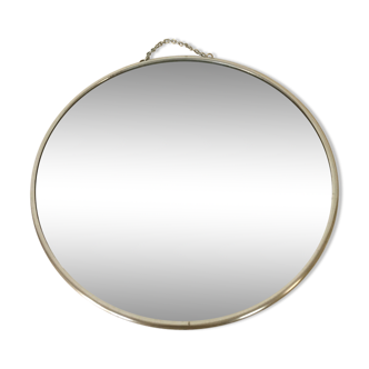 Chrome round mirror 1950 29x33cm