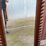 Renaissance style castle hunting mirror Louis XIII carved oak 1880