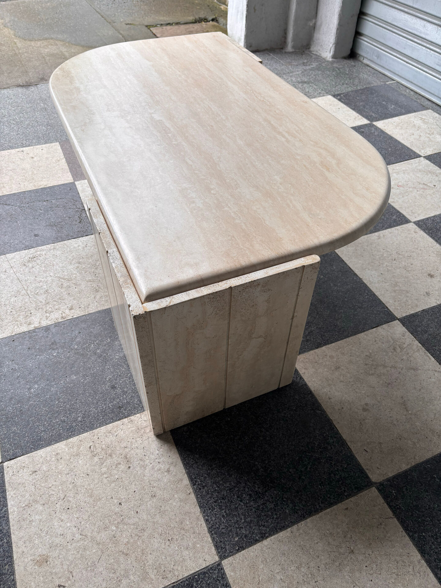 Vintage coffee table in travertine
