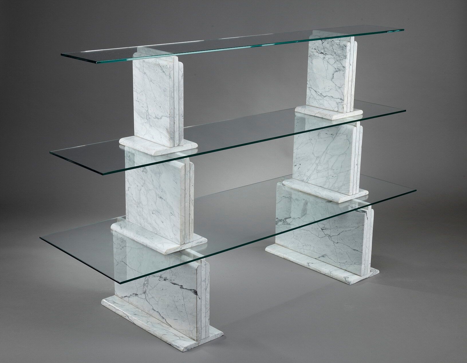 Carrara marble and glass library - 1970