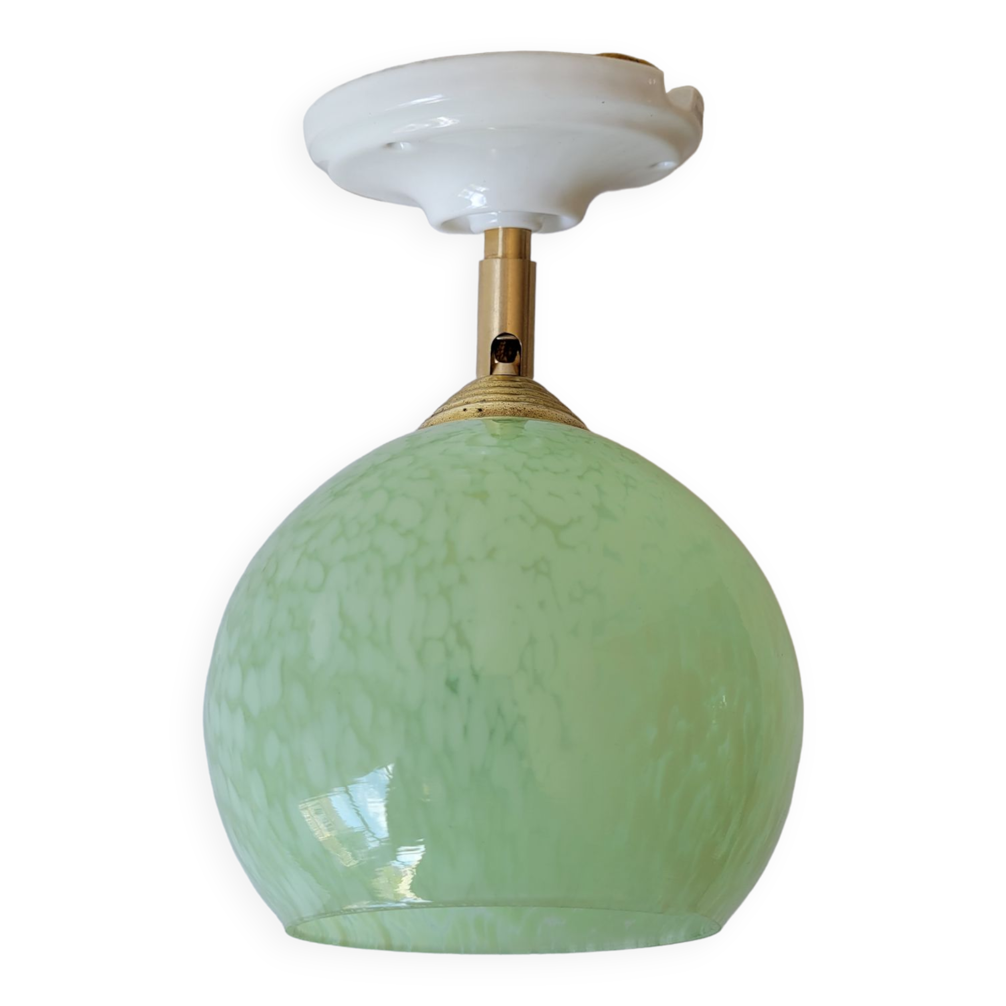 Wall lamp in Clichy glass and porcelain