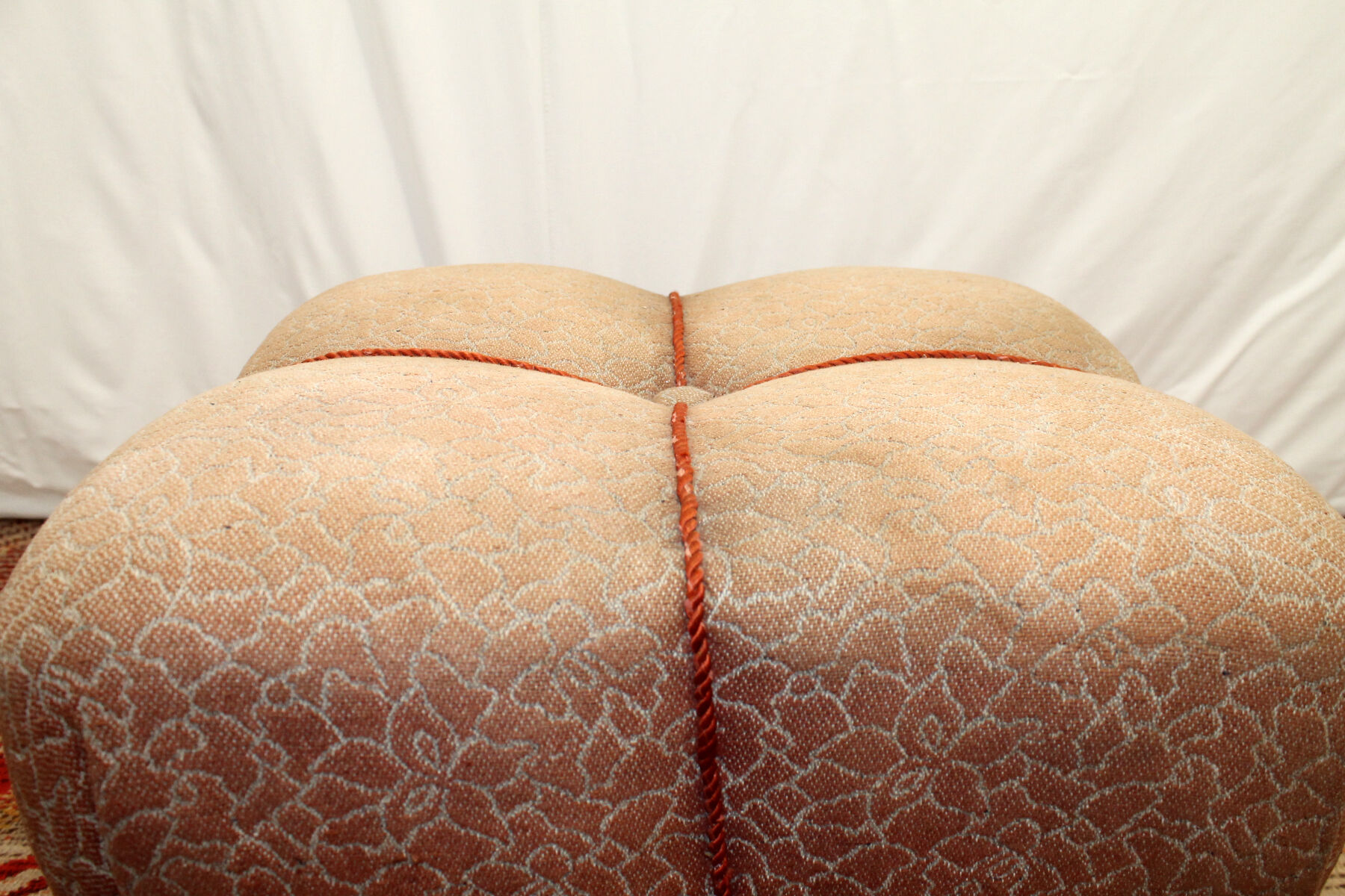 Pouf art déco de jindřich halabala, années 1950, tchécoslovaquie