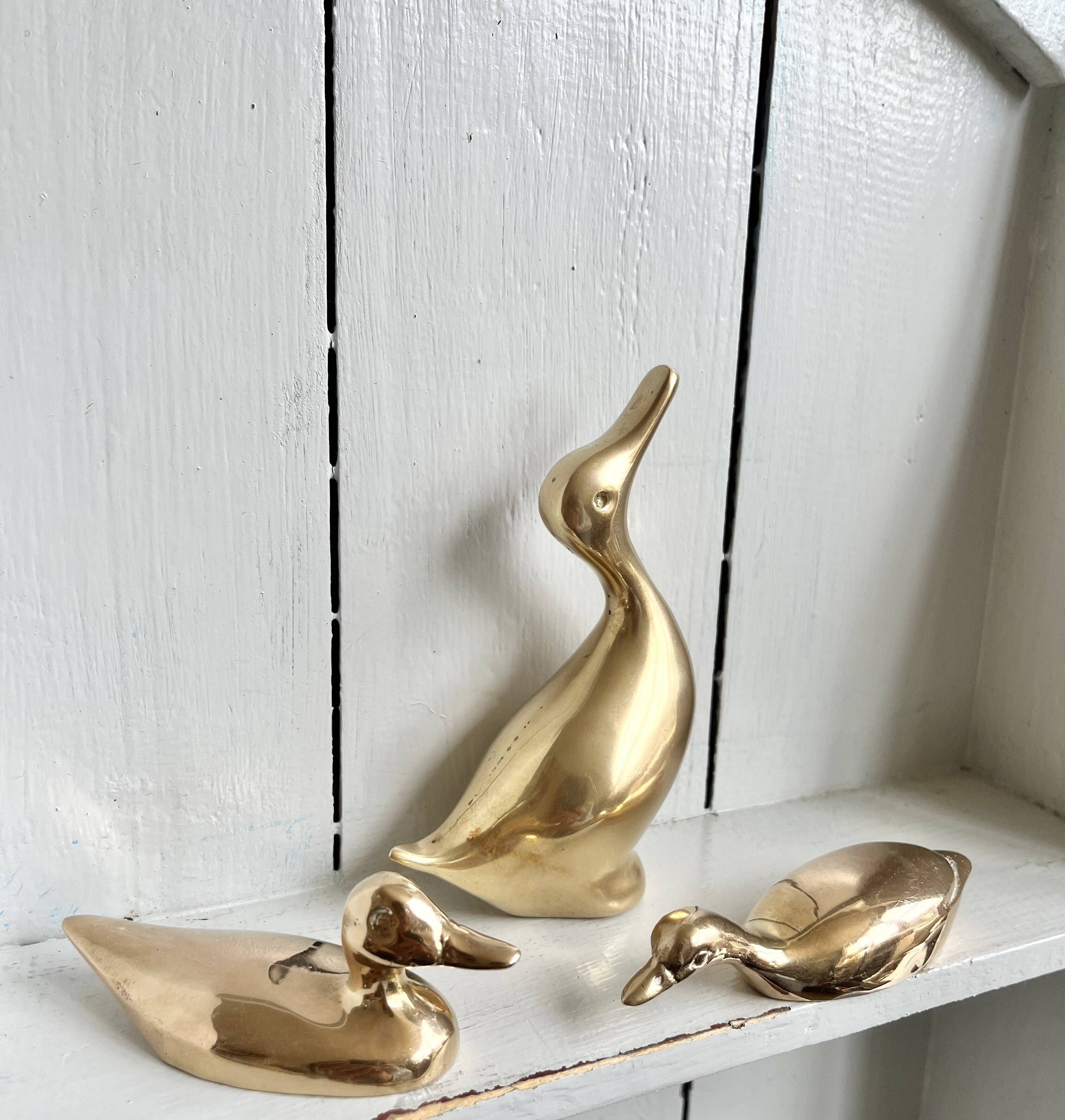 Three ducks or trio in solid brass