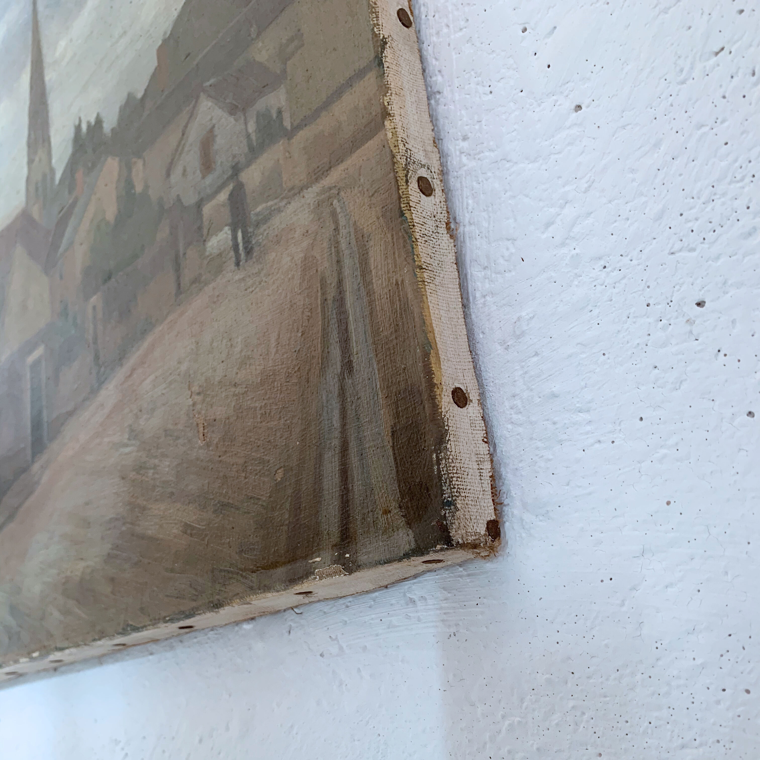 Old village painting and its church