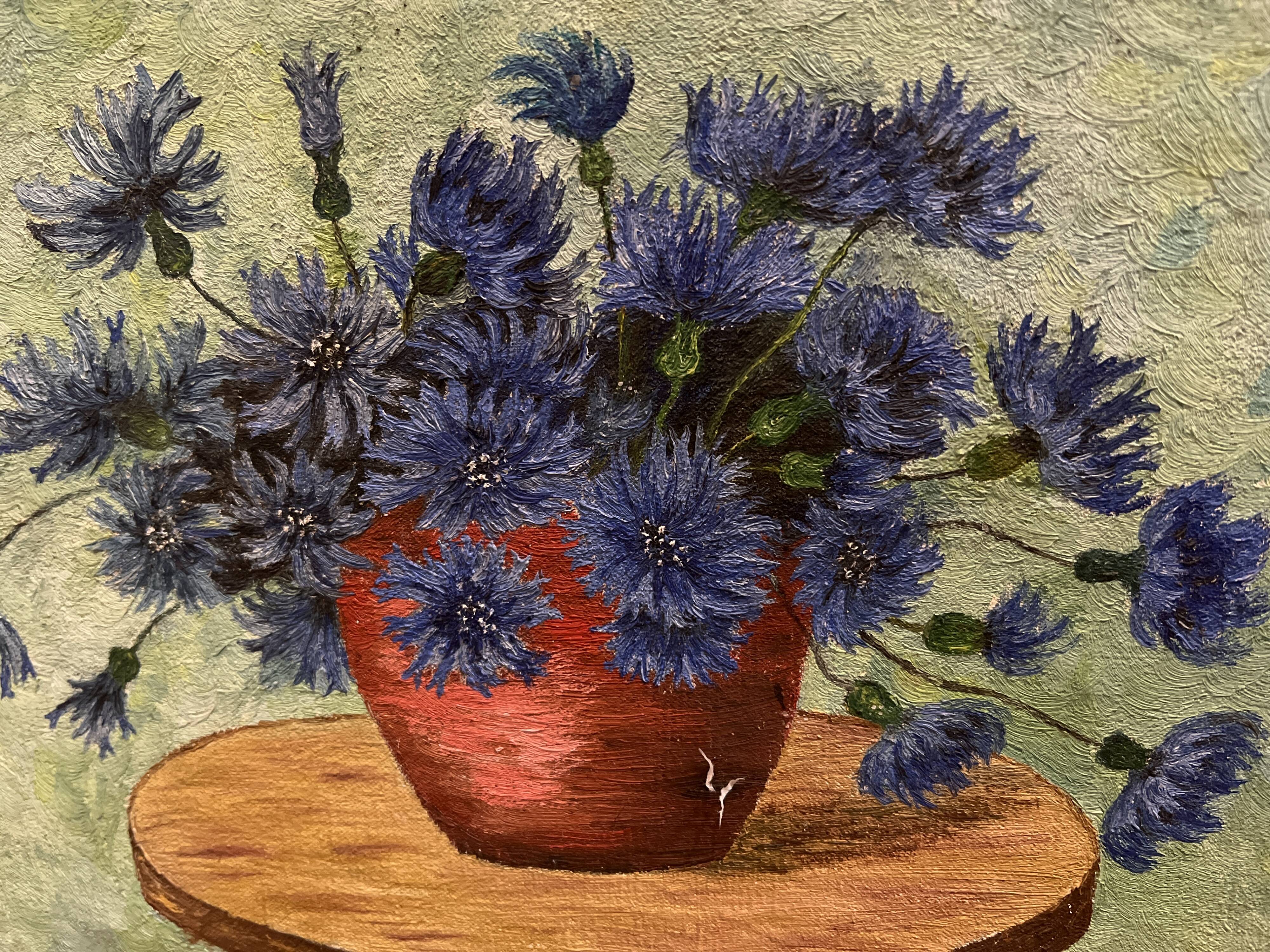 Oil painting "Vase with blueberries"