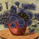 Oil painting "Vase with blueberries"