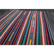 1970s Vintage Turkish Oushak Handmade Wool Cotton Purple Area Rug 137x218