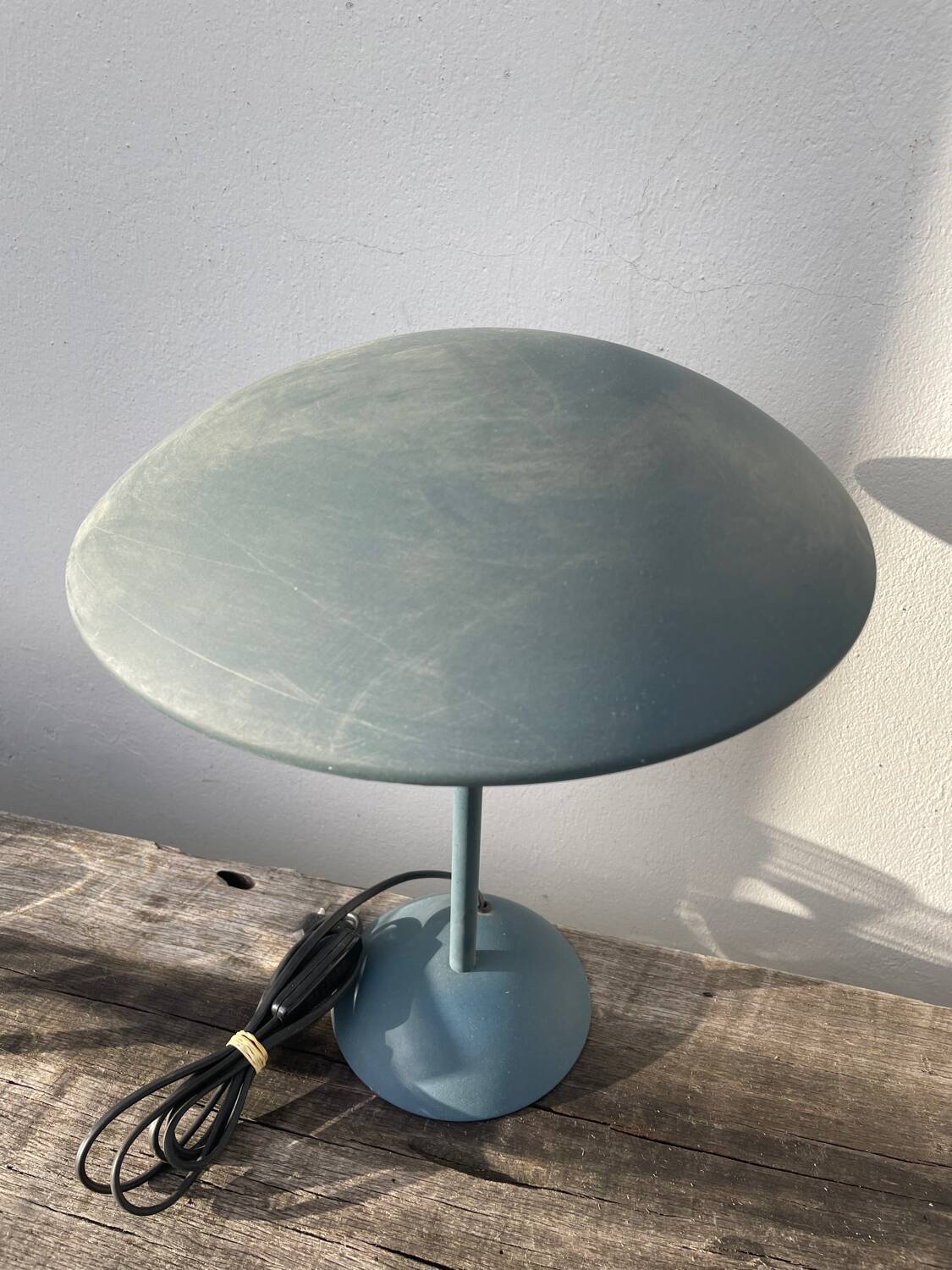 Pair of blue metal lamps Habitat, 1996