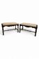 Pair of vintage solid oak stools / benches – English country style – M