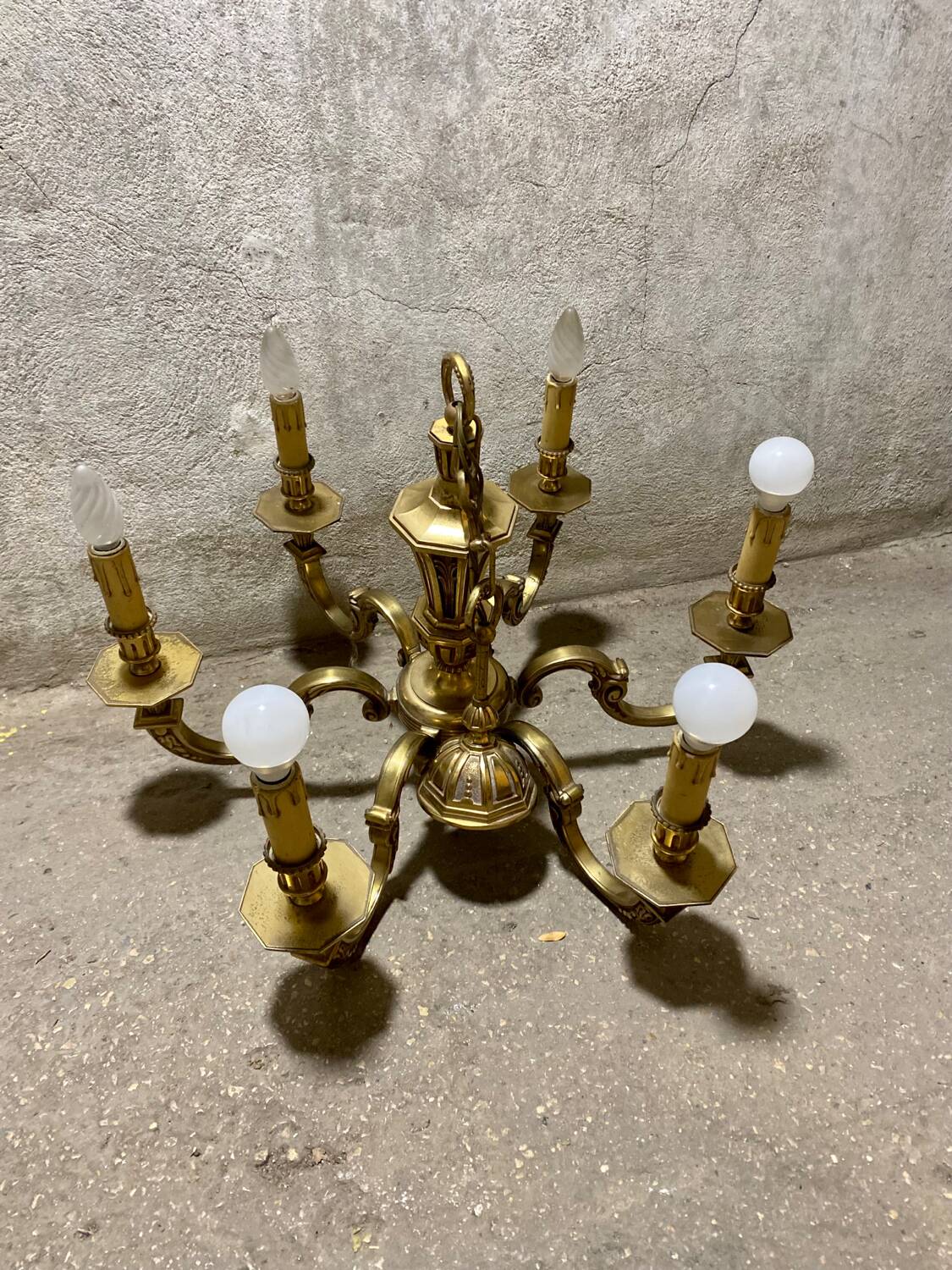 Brass chandelier