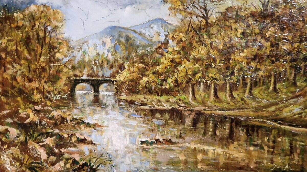 mountain valley painting