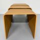 Set of 3 nesting coffee tables in thermoformed wood, 80s design