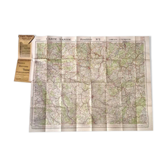 Road Map (1935) Taride N°2 Lorraine / Luxembourg Scale : 1250000th