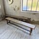 Set of two rustic oak farm benches 2m