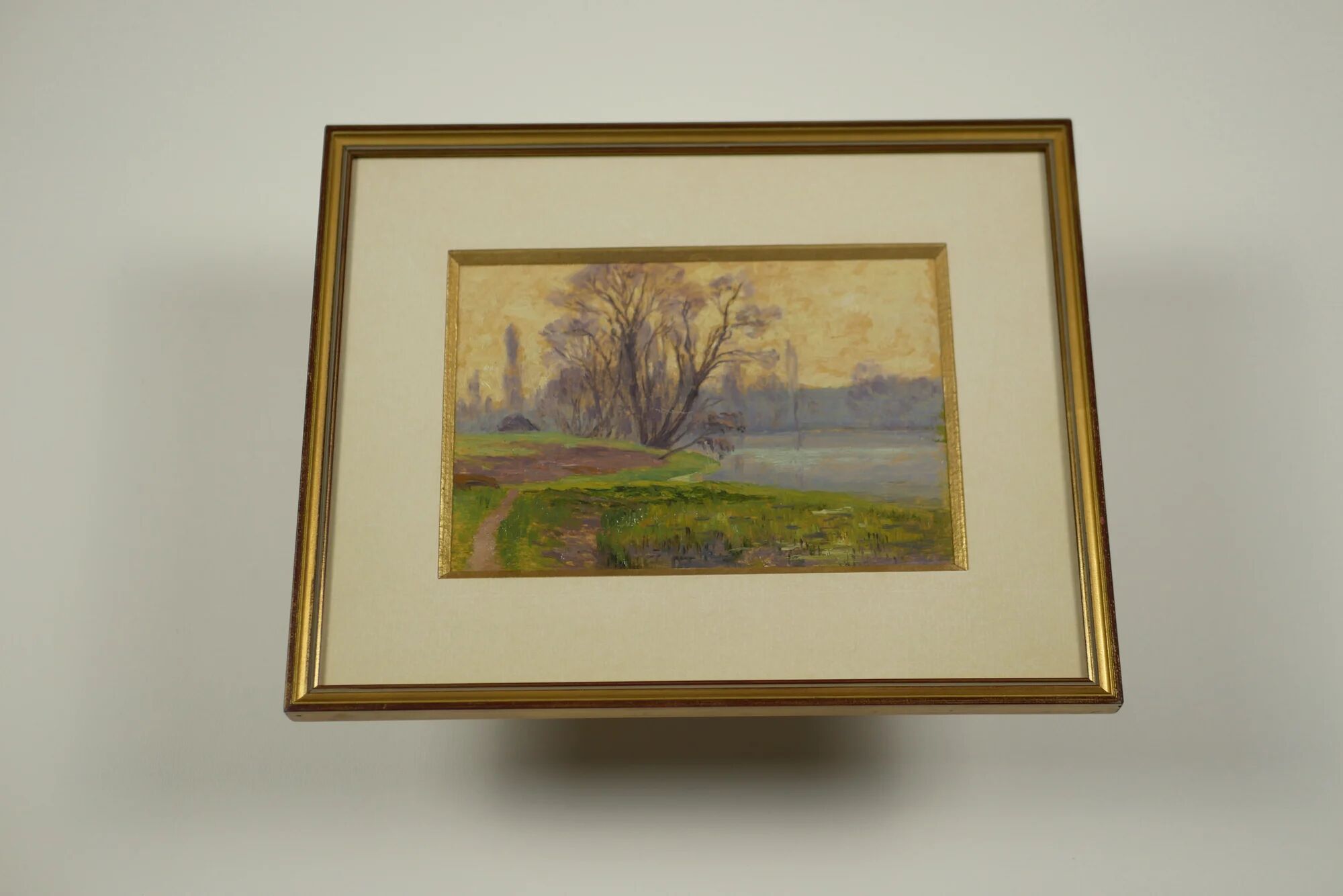 Henri Rosier, Ponds of Ville d'Avray. Oil on framed paper.