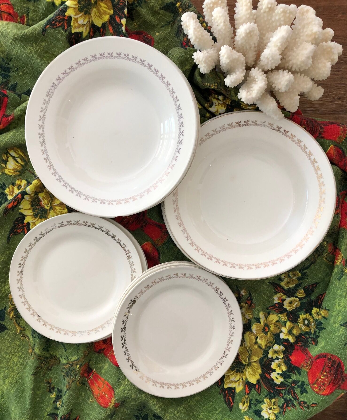 6 Digoin & Sarreguemines dessert plates