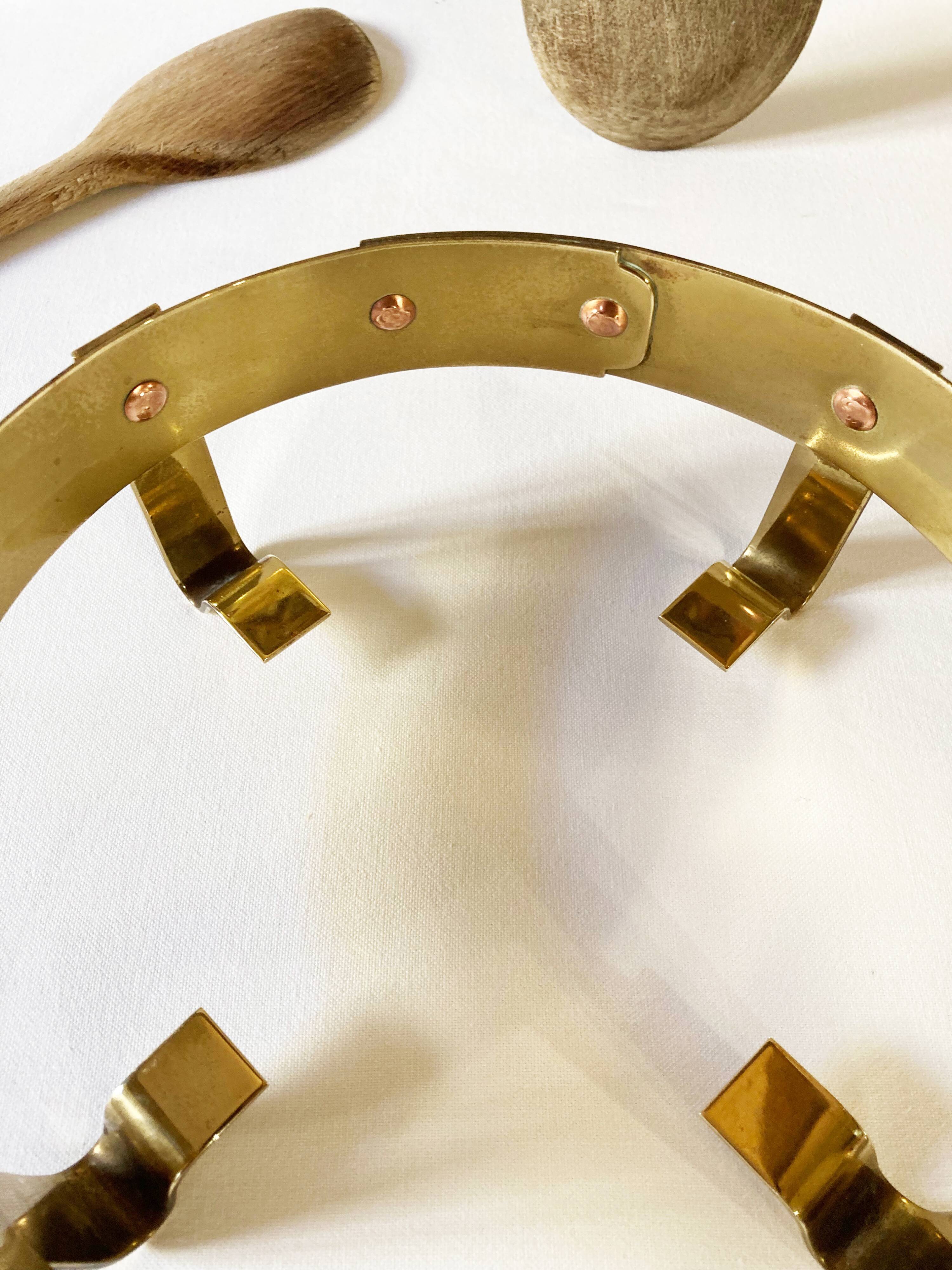 Copper and brass serving dish, M. Delalande, Villedieu, France