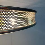 Metal ceiling pendant lamp, made of glass and metal, German mid-century modern style, 1960s.